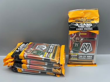 Lot of (5) 2020-21 Panini Mosaic Basketball Factory Sealed Value Packs