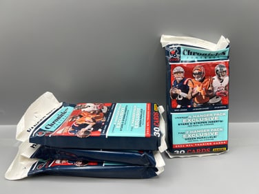 Lot of (4) 2021 Panini Chronicles Football Factory Sealed Value Packs