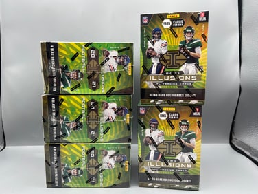 Lot of (5) 2021 Panini Illusions Football Factory Sealed Blaster Boxes