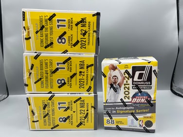 Lot of (4) 2021-22 Panini Donruss Basketball Factory Sealed Blaster Boxes