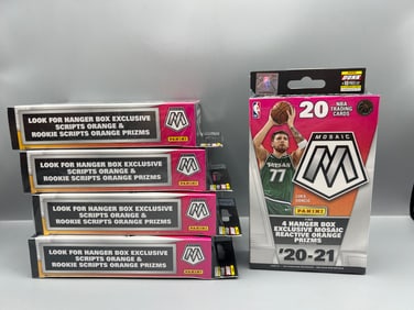 Lot of (5) 2020-21 Panini Mosaic Basketball Factory Sealed Hanger Boxes
