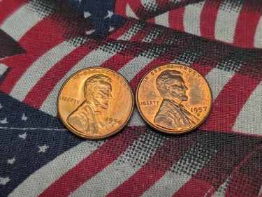 1957-D, 1954-S Lincoln Cents