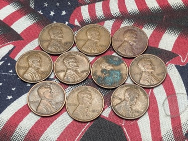 1920-21, 23-28, (2) 29 Lincoln Cents- 10 Coins