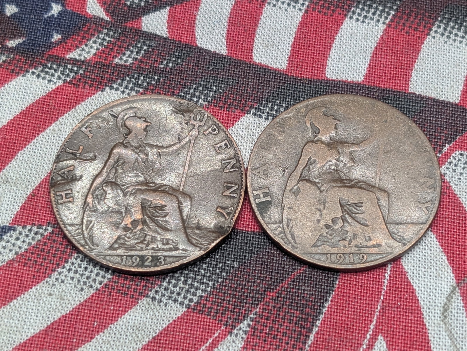 1919 & 1923 British Half Pennies: 1919 & 1923 British Half Pennies