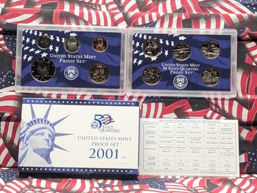 2001-S US Mint Proof Set. OGP. Includes 50 State Quarters