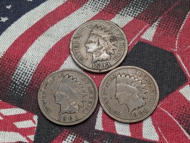 1903, 1905 & 1906 Indian Head Pennies