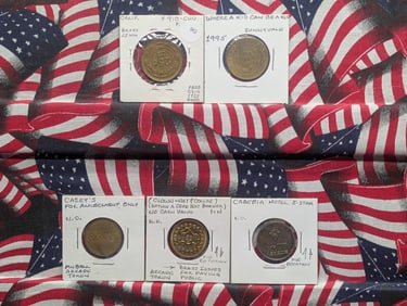 5 Vintage Arcade/Hotel Tokens