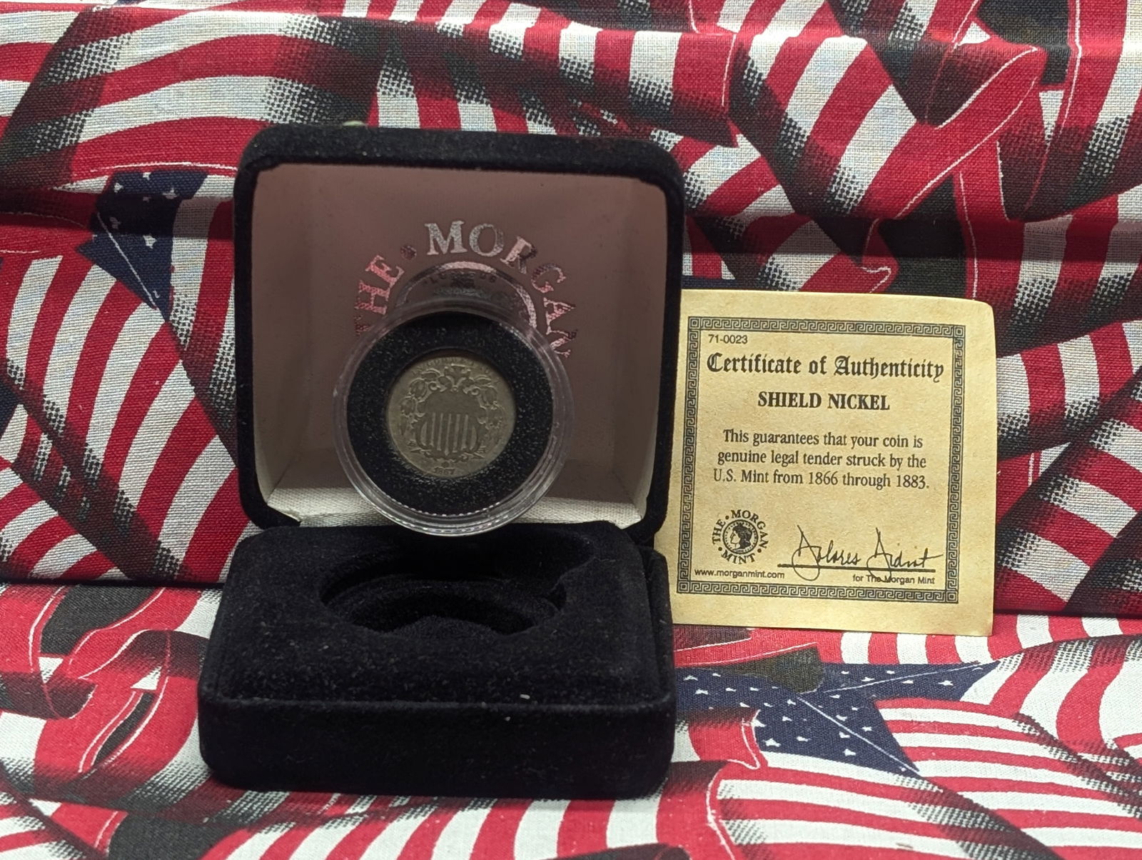 1867 Shield Nickel w/Rays COA Box (1 of 4)