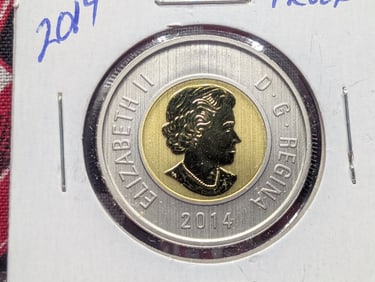 2014 Canada 2 Dollar Reverse Proof Coin From Specimen Set
