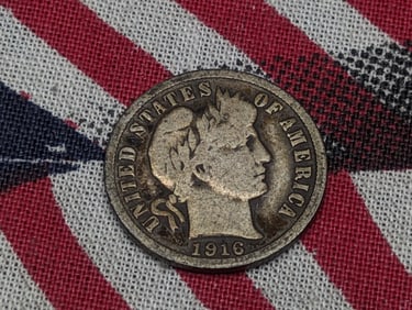 1916 Barber Dime Circulated