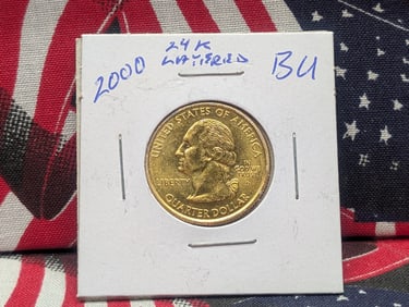 2000-D Virginia U.S. State Quarter, Layered In 24kt Gold