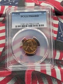 1958 Lincoln Wheat Cent, PCGS PR66RD