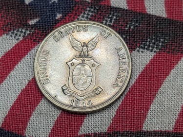 1944-D Philippines 75% Silver 20 Centavos. UNC