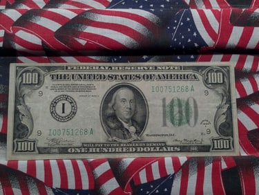 1934-A Green Seal $100 Fed. Resv. Note. GEM CRISP UNC. TOUGH Great Depression Era!