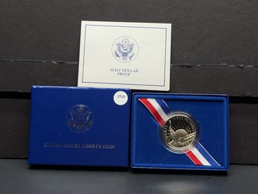 1986-S Liberty Half Dollar In OGP With COA