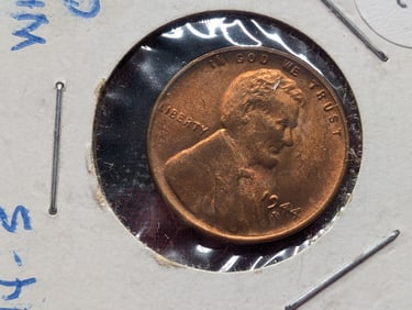 1944-S GEM BU Lincoln Wheat Cent. Tough WWII Era Grade