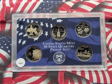2000-S U.S. Mint Fifty State Quarters Proof Set, No Box.