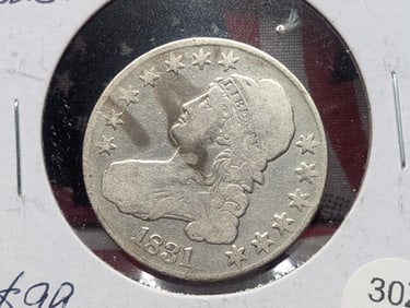 1831 Capped Bust Half Dollar, scarce date
