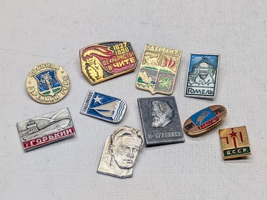 10 Older Soviet Badge-Pins