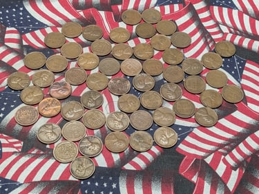 (58) Assorted 1930's All "S" Lincoln Wheat Cents, Mint