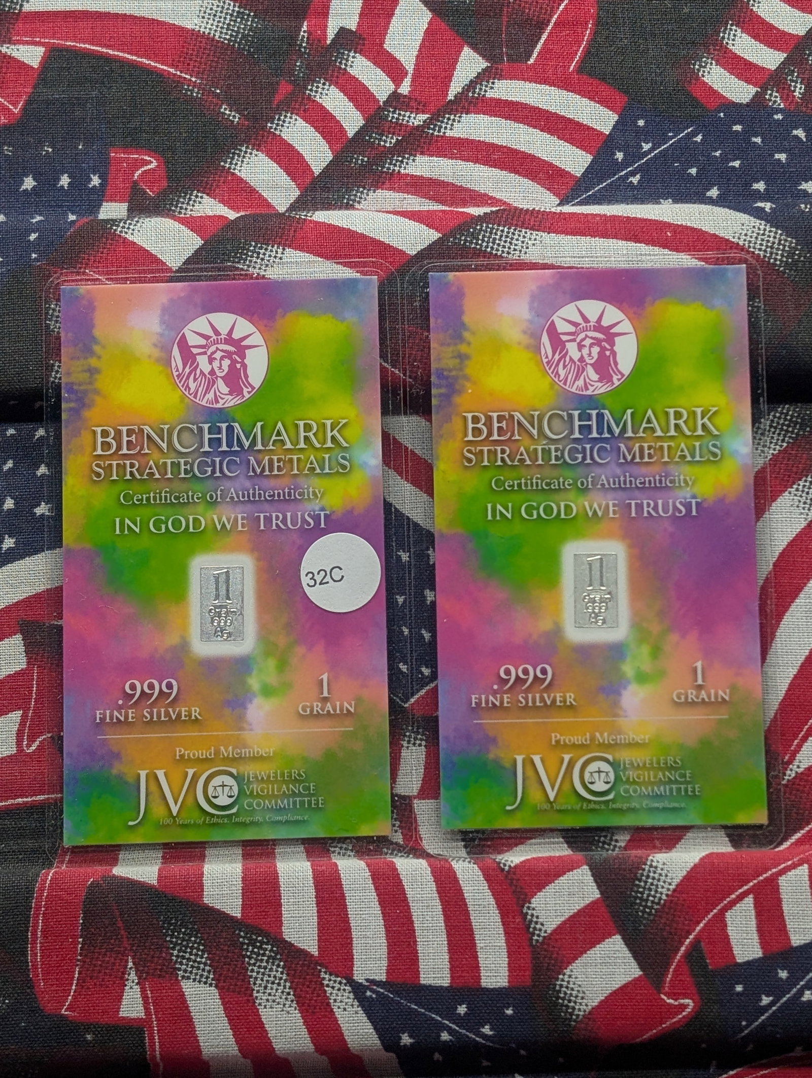 (2) .999 Silver 1 Grain, Wealth You Can Hold, Sealed, Great Gifts: (2) .999 Silver 1 Grain, Wealth You Can Hold, Sealed, Great Gifts