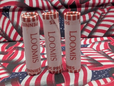 (3) 2025-P Unopened Rolls Lincoln Shield Cents