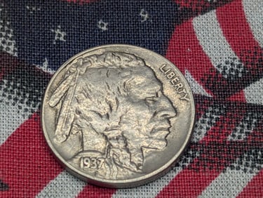 1937, XF-AU, Bold Details, Full Horn, Buffalo Nickel, 88 Years Old