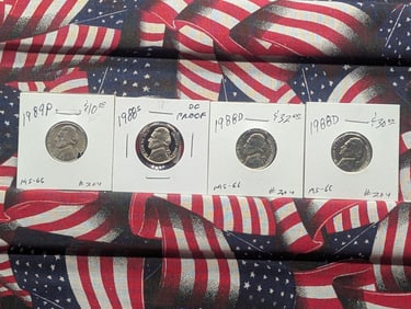 (2) 1988-D, (1) 1988-S, & (1) 1989-P Jefferson Nickels
