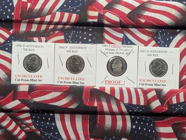 1995 D & S, & 1996 P & D Jefferson Nickels
