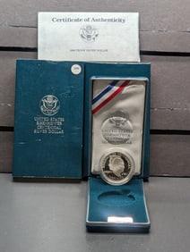 1990 U.S. Eisenhower Centennial Silver Dollar, 90% Silver In OGP With COA