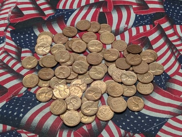 1/2 Pound, 70+, 1950's, Lincoln Wheat Cents