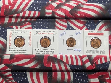 1955 D & S, & 1956 P & D Lincoln Wheat Cents