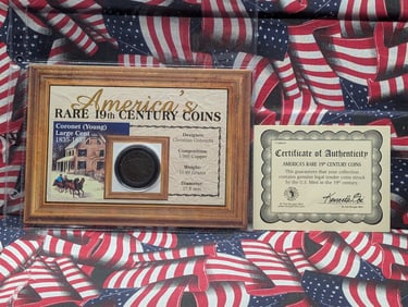 1846-Coronet (Young) Large Cent America’s Rare 19th Century Coins w/COA