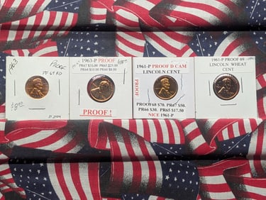 (2) 1961-P & (2) 1963-P Lincoln Memorial Cents