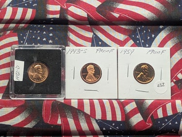 1959 "Proof", 1972-D, 1993-S "Proof" Lincoln Cents