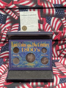 Last Coins of the 19th Century 1800’s Barber Half, Quarter, Dime, Liberty Nickel and Indian Head