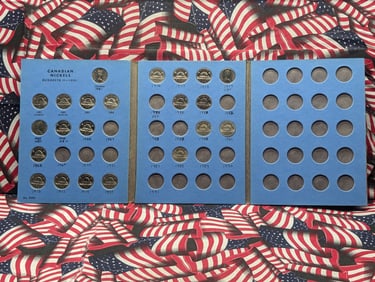Canadian Nickel Book, 22 Coins Included, 1961-1988, EF-UNC