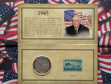 1945-D Walking Liberty/w Stamp Historic Walking Liberty