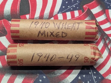 (2) Rolls Of Assorted 1940's Lincoln Wheat Cents