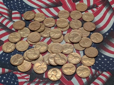 50, 1920's, Lincoln Wheat cents