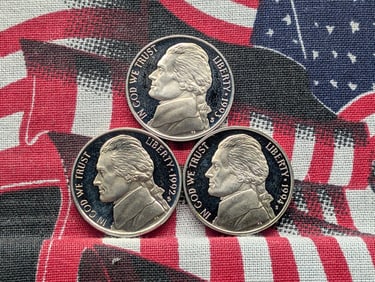 1992-S, 1993-S, 1994-S Jefferson Nickels