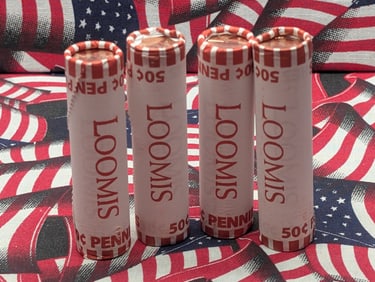 (4) 2025-P Unopened Rolls Lincoln Shield Cents