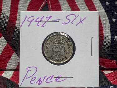 1947 Great Britain Six Pence Coin