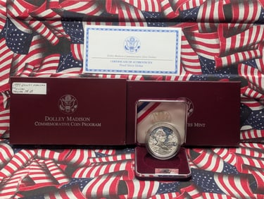 1999-P Dolley Madison Silver Dollar In OGP With COA
