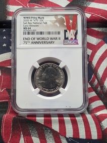 2020-W Washington Quarter With WWII Privy Mark NGC MS 64