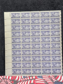 1953 Honoring General George Patton, 3-Cent Sheet Of 50 U.S. Stamps. Scotts #1026. Plate Block