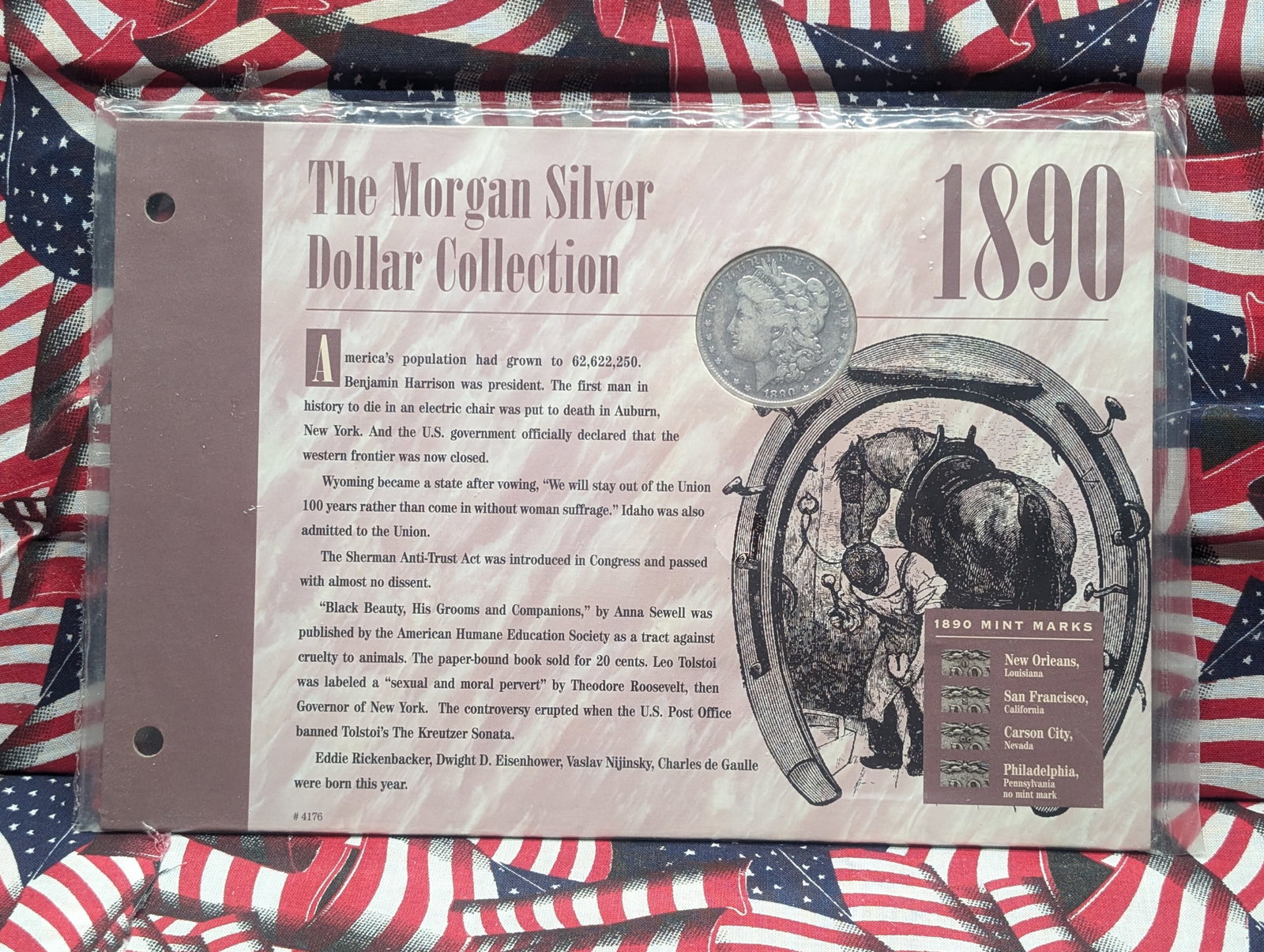 1890-O Morgan Silver Dollar w/COA: 1890-O Morgan Silver Dollar w/COA