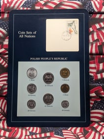 Polish People's Republic Coin Set, Sealed, Including Stamp