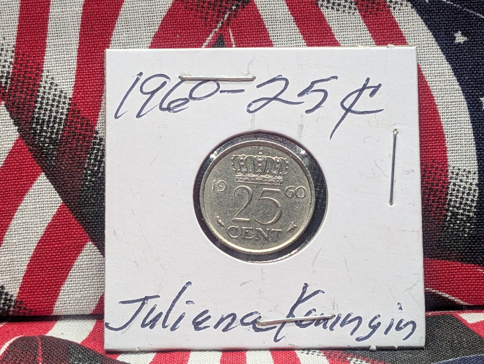 1960- Netherlands 25 Cent Juliana Koningin Coin: 1960- Netherlands 25 Cent Juliana Koningin Coin