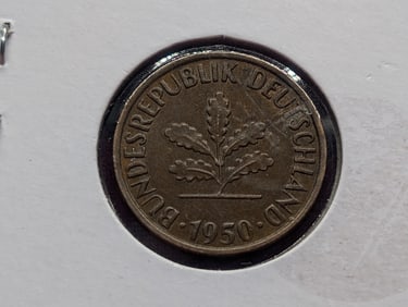 1950-J German 2 Pfennig Coin